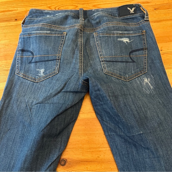 American Eagle outfitters Super Stretch Super Low Legging Ripped Raw Edges 6 - Picture 9 of 13